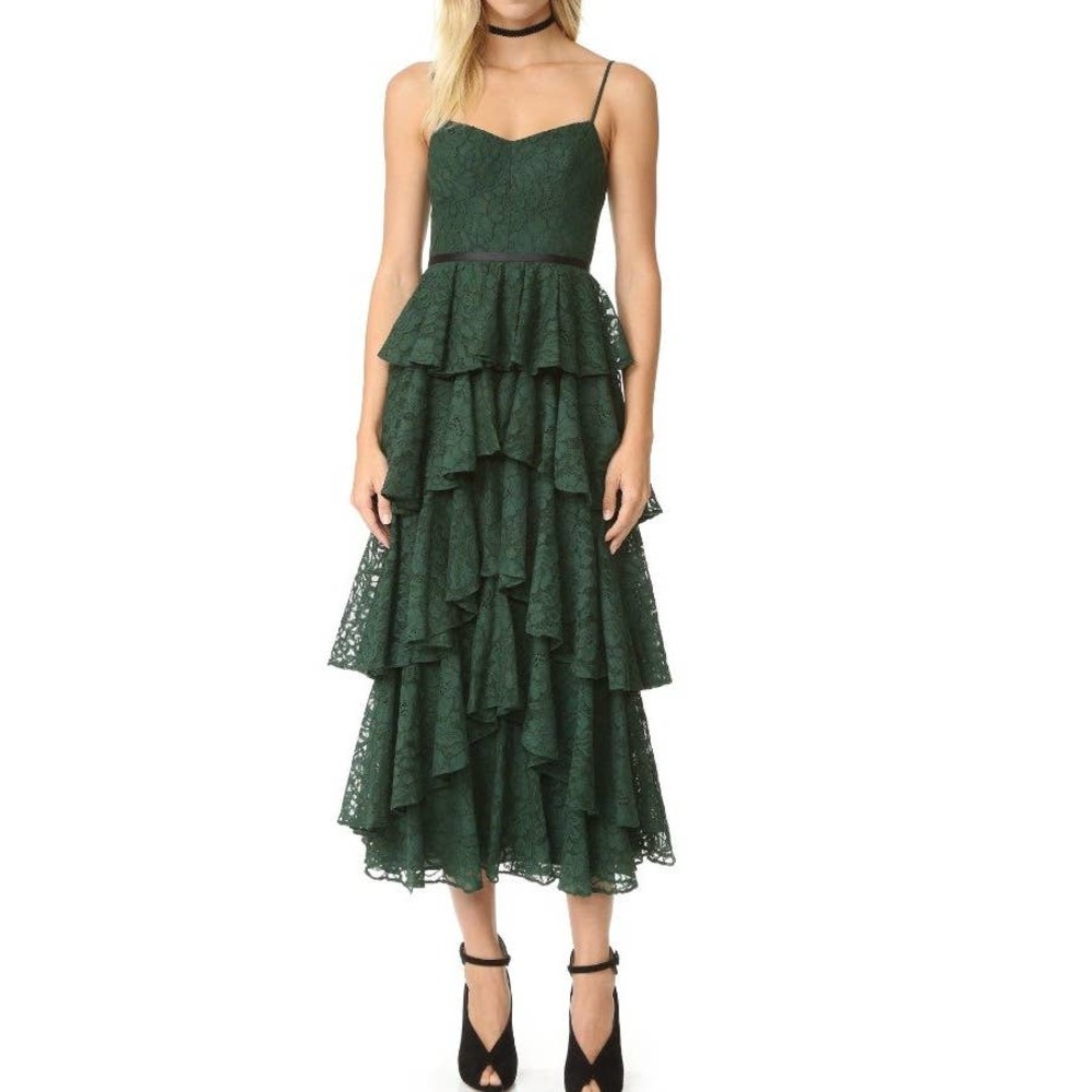 Cynthia Rowley Tiered Lace Lucy Midi Dress
